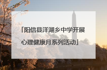 阳信县洋湖乡中学开展心理健康月系列活动