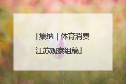 集纳｜体育消费江苏观察组稿
