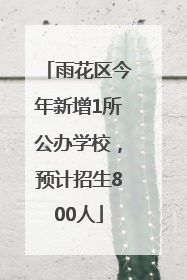 雨花区今年新增1所公办学校，预计招生800人