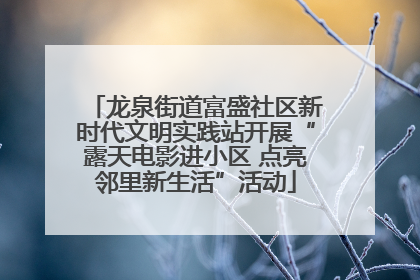 龙泉街道富盛社区新时代文明实践站开展“露天电影进小区 点亮邻里新生活”活动