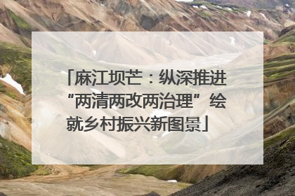 麻江坝芒：纵深推进“两清两改两治理”绘就乡村振兴新图景