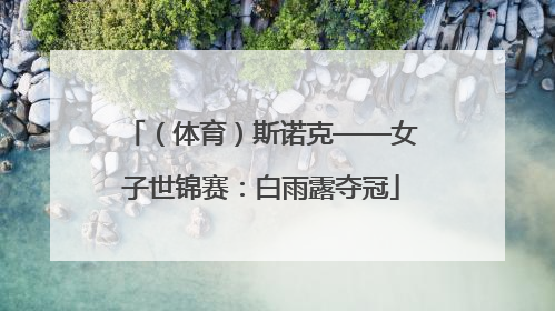 （体育）斯诺克——女子世锦赛：白雨露夺冠
