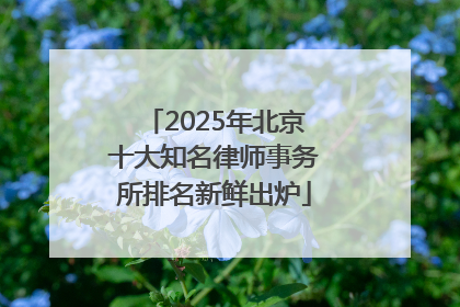 2025年北京十大知名律师事务所排名新鲜出炉