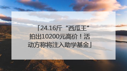 24.16斤“西瓜王”拍出10200元高价！活动方称将注入助学基金
