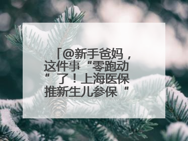 @新手爸妈，这件事“零跑动”了！上海医保推新生儿参保“免申办”服务