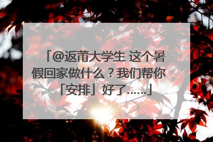 @返莆大学生 这个暑假回家做什么？我们帮你「安排」好了……