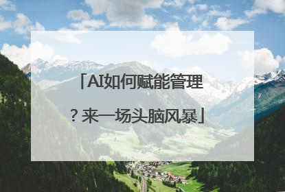 AI如何赋能管理？来一场头脑风暴