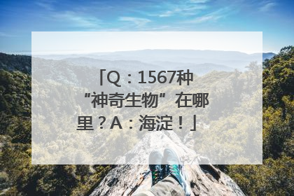 Q：1567种“神奇生物”在哪里？A：海淀！
